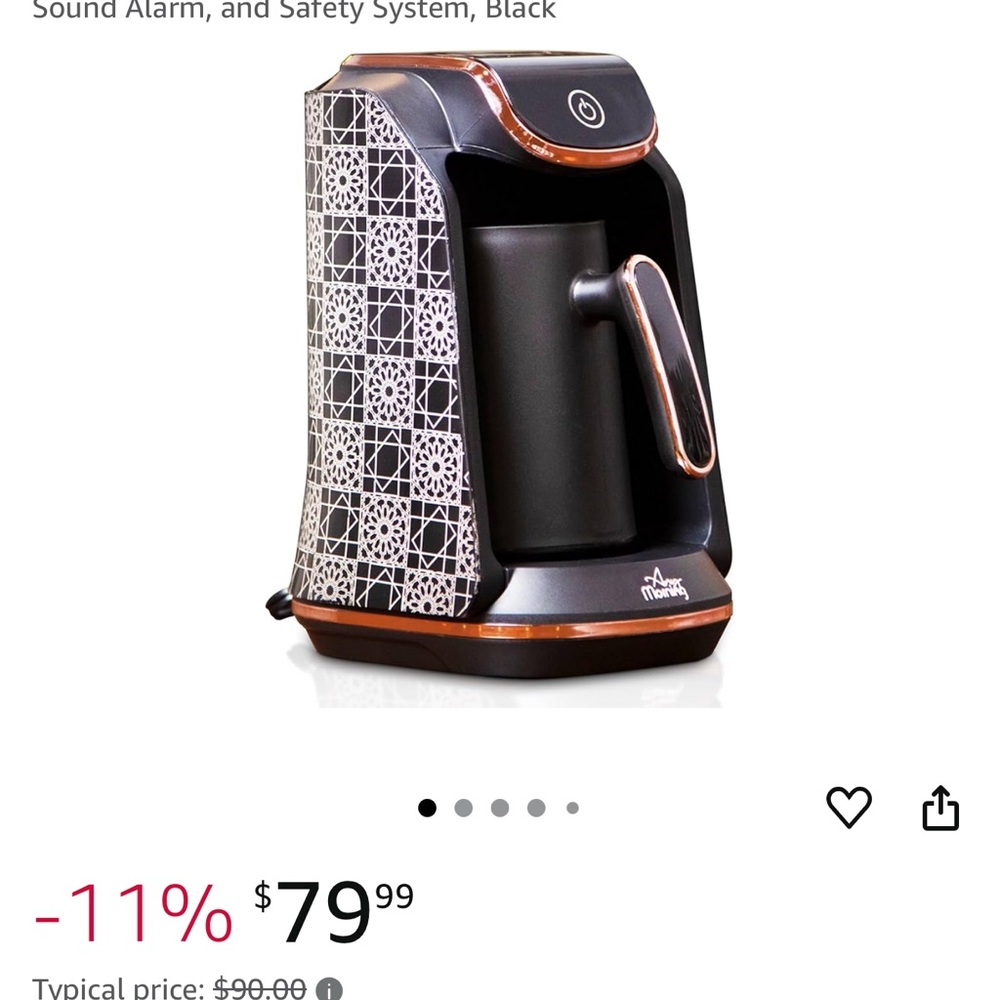 NEW Unopened: Black and Copper Turkish Coffee Maker